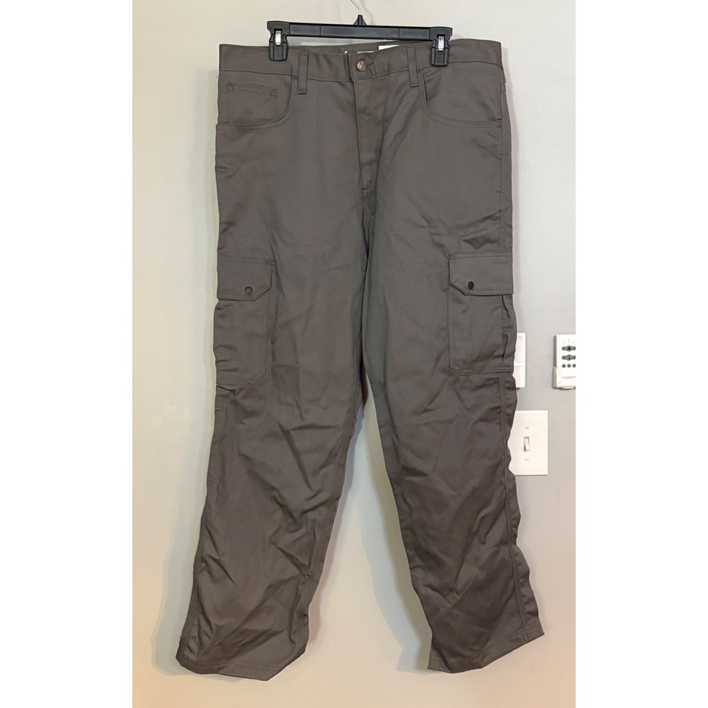 Lapco FR‎ Mens Cargo Work Pants Flame Resistant 35x32 Grey Cotton